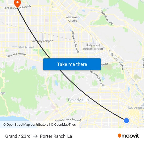 Grand / 23rd to Porter Ranch, La map