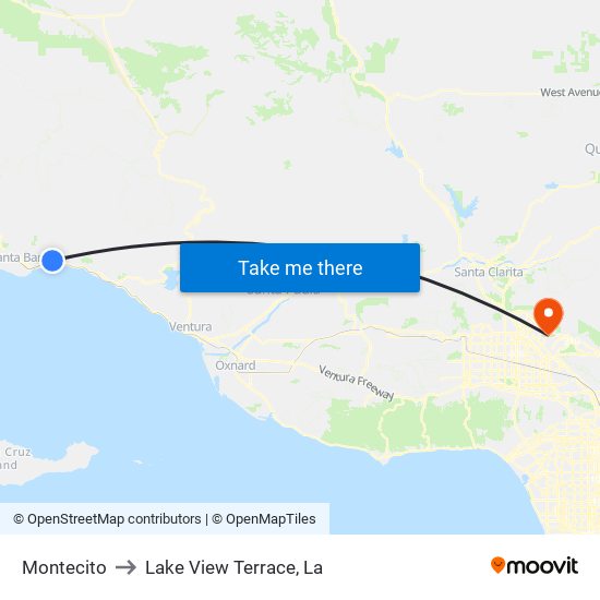 Montecito to Lake View Terrace, La map