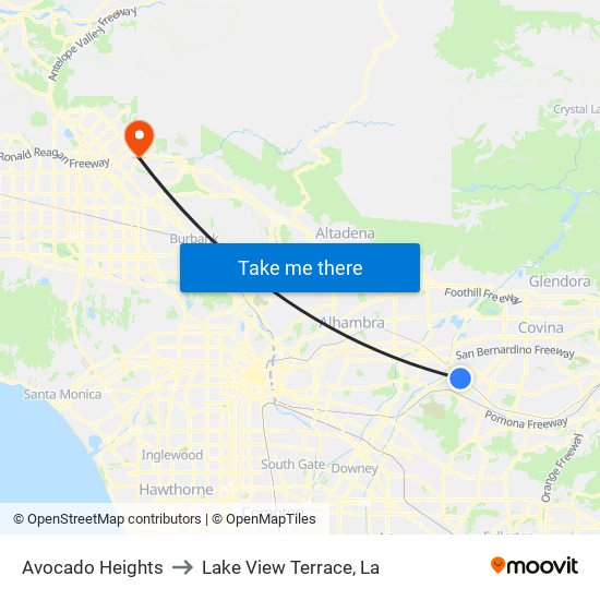 Avocado Heights to Lake View Terrace, La map