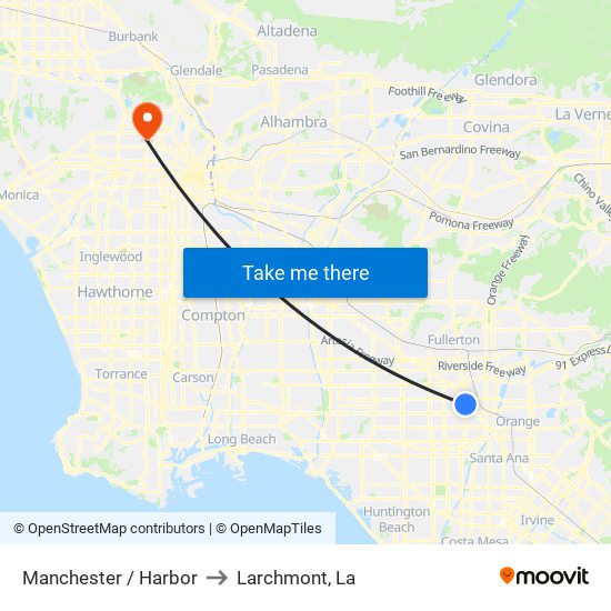 Manchester / Harbor to Larchmont, La map