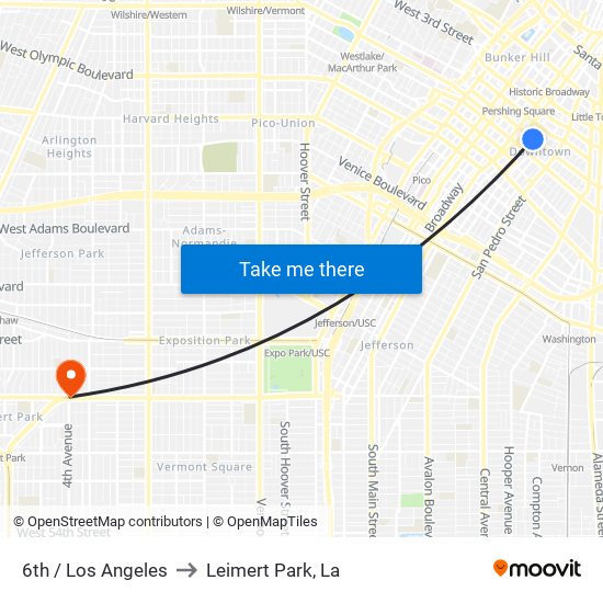 6th / Los Angeles to Leimert Park, La map