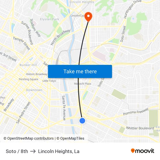 Soto / 8th to Lincoln Heights, La map