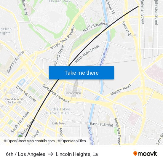 6th / Los Angeles to Lincoln Heights, La map