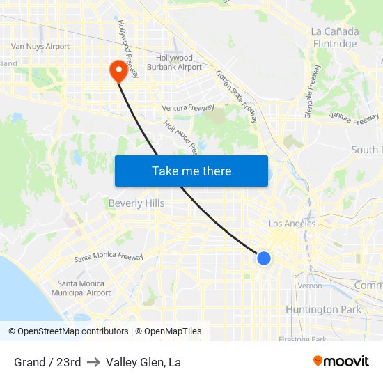 Grand / 23rd to Valley Glen, La map