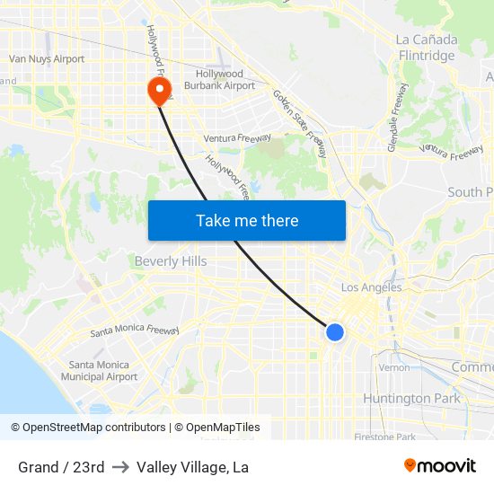Grand / 23rd to Valley Village, La map