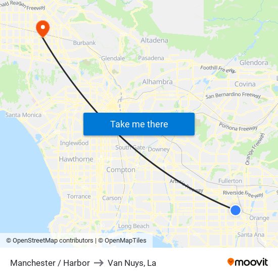 Manchester / Harbor to Van Nuys, La map