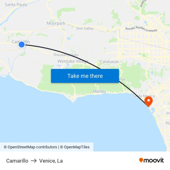 Camarillo to Venice, La map