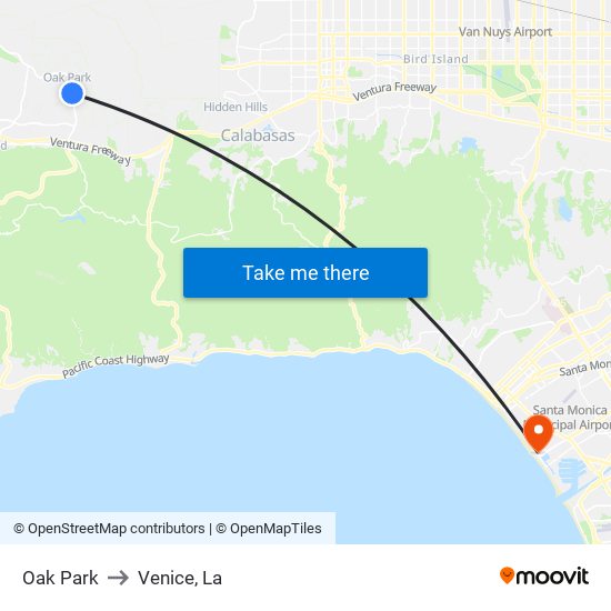 Oak Park to Venice, La map