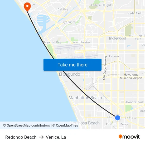 Redondo Beach to Venice, La map