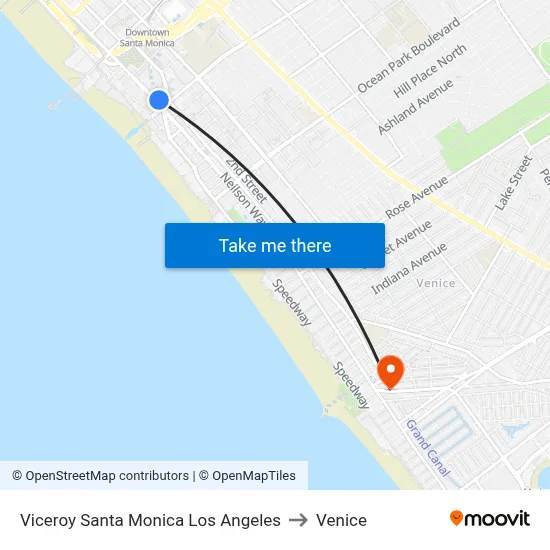 Viceroy Santa Monica Los Angeles to Venice map