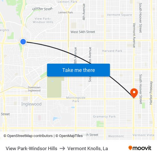 View Park-Windsor Hills to Vermont Knolls, La map