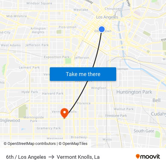 6th / Los Angeles to Vermont Knolls, La map