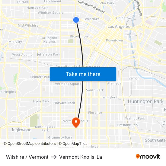 Wilshire / Vermont to Vermont Knolls, La map