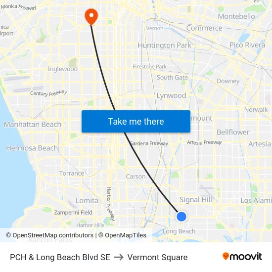 PCH & Long Beach Blvd SE to Vermont Square map
