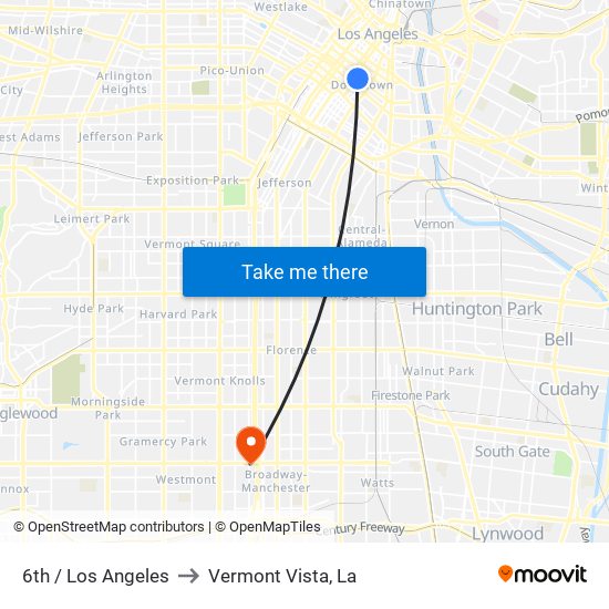 6th / Los Angeles to Vermont Vista, La map