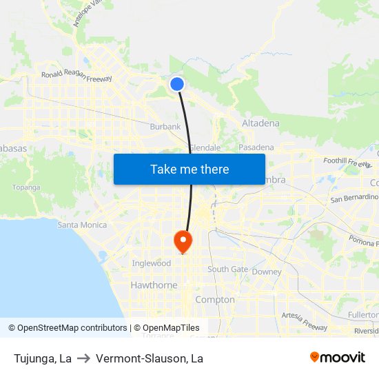 Tujunga, La to Vermont-Slauson, La map