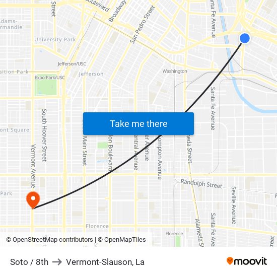 Soto / 8th to Vermont-Slauson, La map