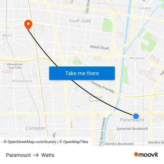 Paramount to Watts map