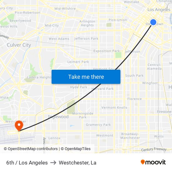 6th / Los Angeles to Westchester, La map