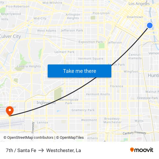 7th / Santa Fe to Westchester, La map