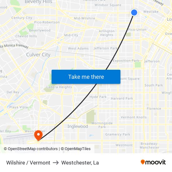 Wilshire / Vermont to Westchester, La map