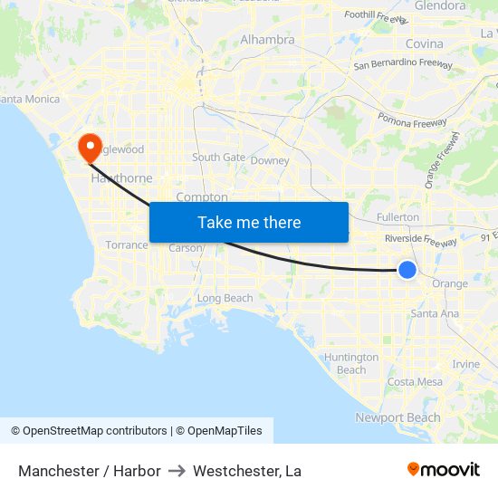 Manchester / Harbor to Westchester, La map