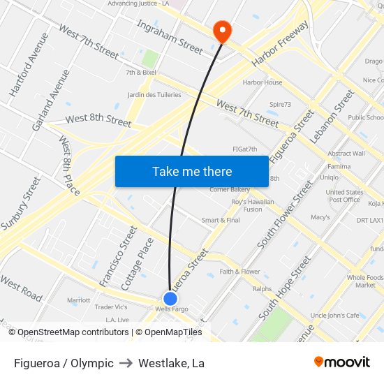 Figueroa / Olympic to Westlake, La map