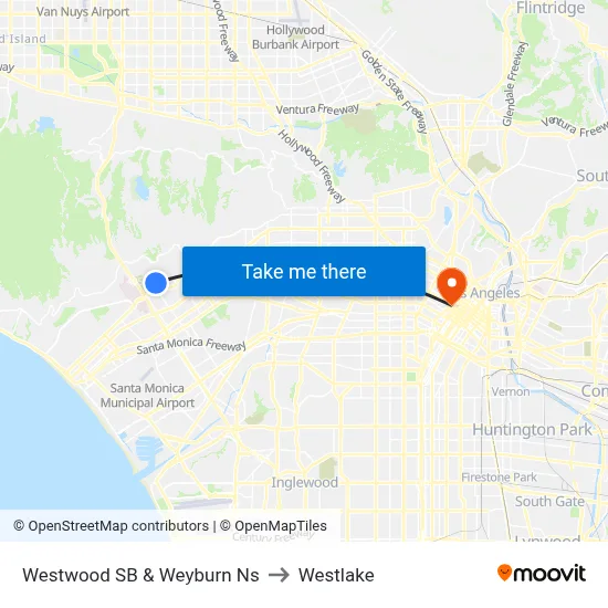 Westwood SB & Weyburn Ns to Westlake map
