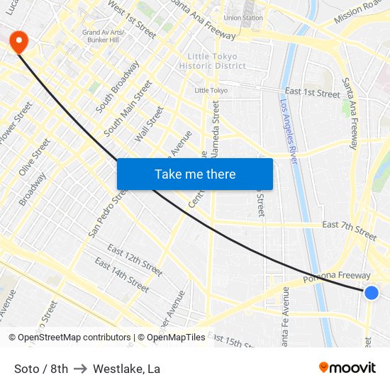 Soto / 8th to Westlake, La map