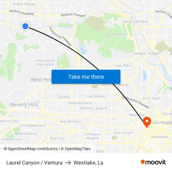 Laurel Canyon / Ventura to Westlake, La map