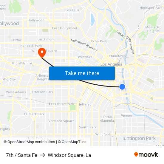 7th / Santa Fe to Windsor Square, La map