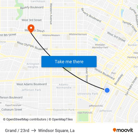 Grand / 23rd to Windsor Square, La map