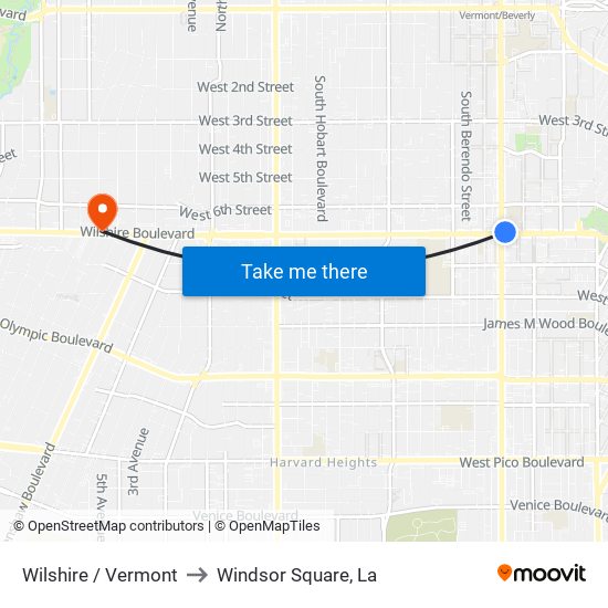 Wilshire / Vermont to Windsor Square, La map