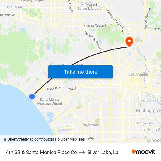 4th SB & Santa Monica Place Co to Silver Lake, La map