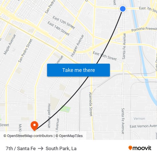 7th / Santa Fe to South Park, La map