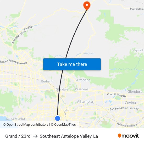 Grand / 23rd to Southeast Antelope Valley, La map