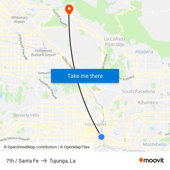 7th / Santa Fe to Tujunga, La map