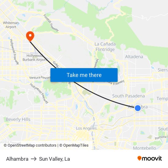 Alhambra to Sun Valley, La map