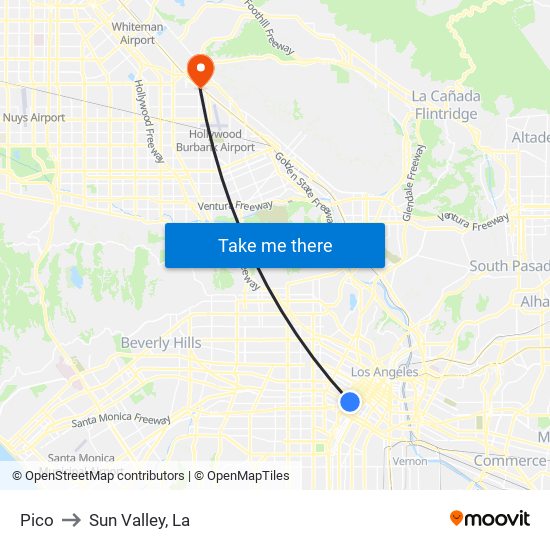 Pico to Sun Valley, La map