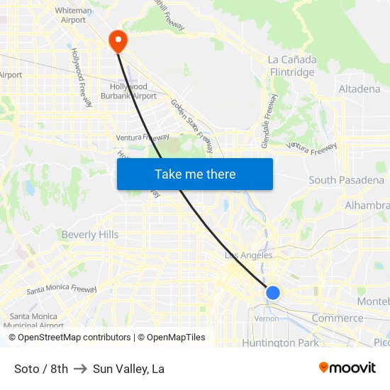 Soto / 8th to Sun Valley, La map