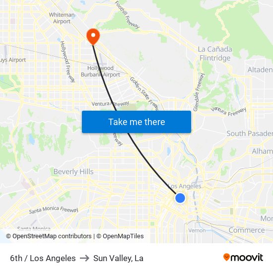 6th / Los Angeles to Sun Valley, La map