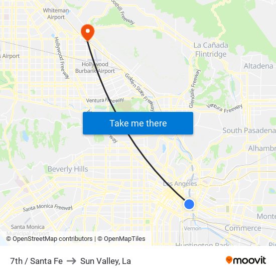 7th / Santa Fe to Sun Valley, La map