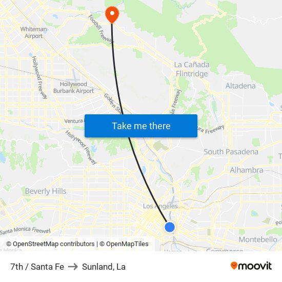 7th / Santa Fe to Sunland, La map