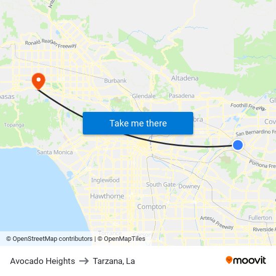 Avocado Heights to Tarzana, La map