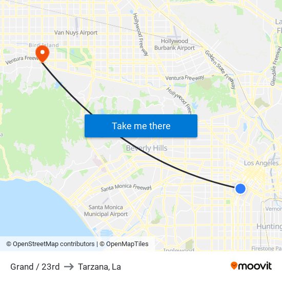 Grand / 23rd to Tarzana, La map