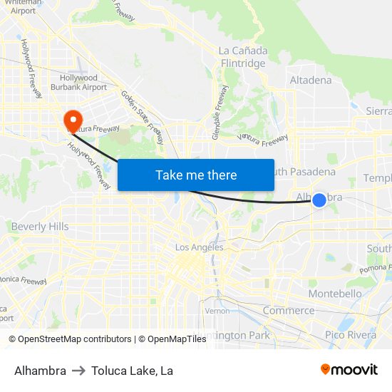 Alhambra to Toluca Lake, La map