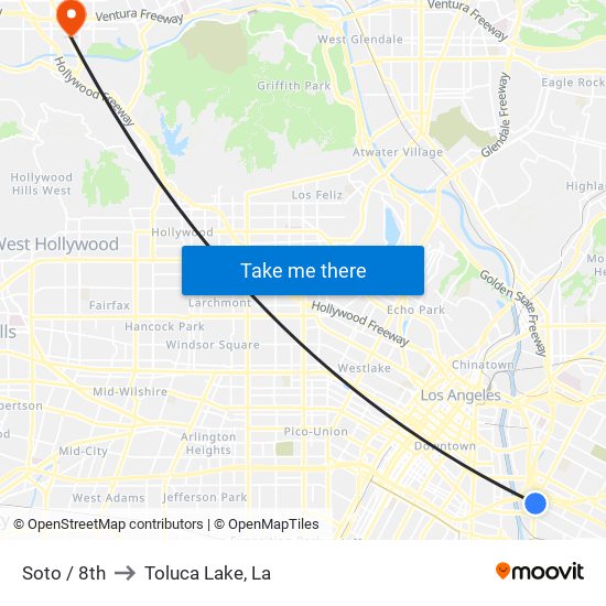 Soto / 8th to Toluca Lake, La map