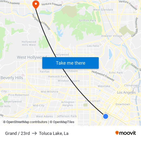 Grand / 23rd to Toluca Lake, La map