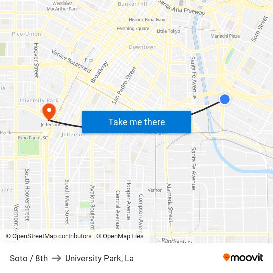 Soto / 8th to University Park, La map