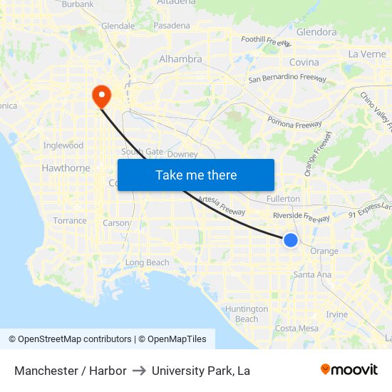 Manchester / Harbor to University Park, La map